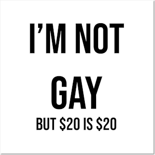 i’m not gay but $20 is $20 Posters and Art